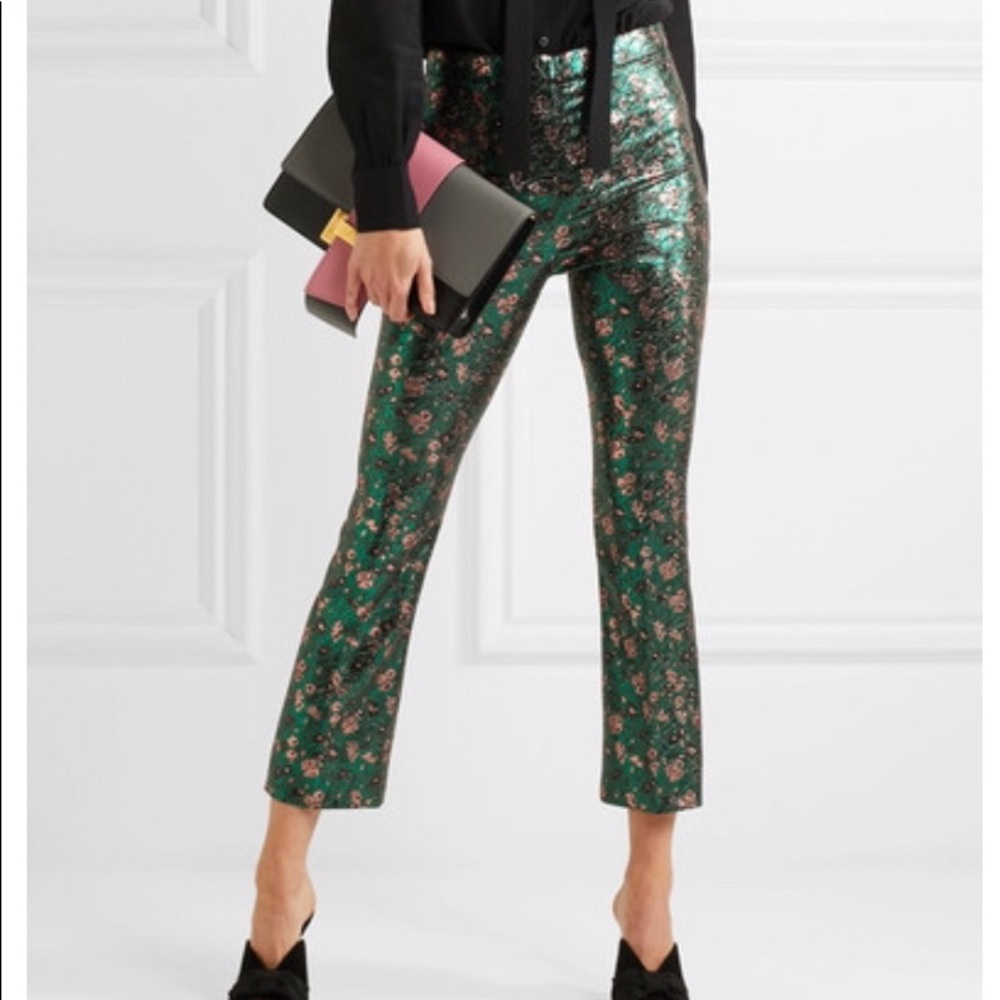 Prada jacquard pants NWT size 38 emerald green